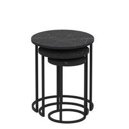 Hanah Home Gloria Juego de Mesas Nido Negro (3 Piezas)